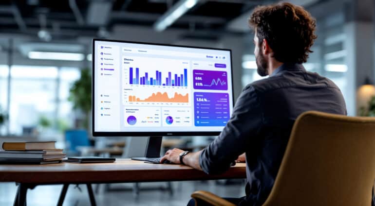 man is working computer with graph screen scaled e1768943180343 Datanalyse